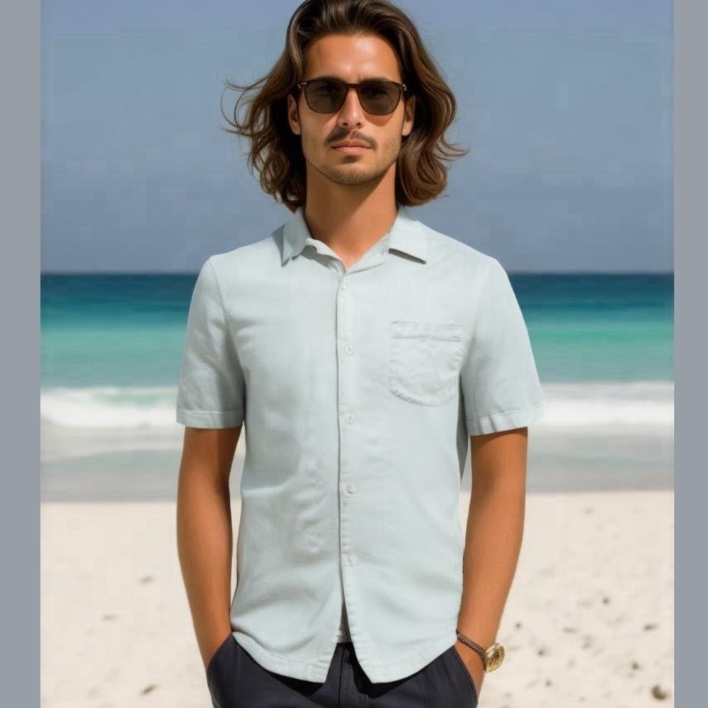 Tommy Bahama Silk Blend Hawaiian Tropical Resort Shirt Size M